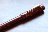 Pre-Loved Scriptorium Pens Conway Stewart Quartz Burgundy Fountain Pen M JOWO Two toned Steel Nib