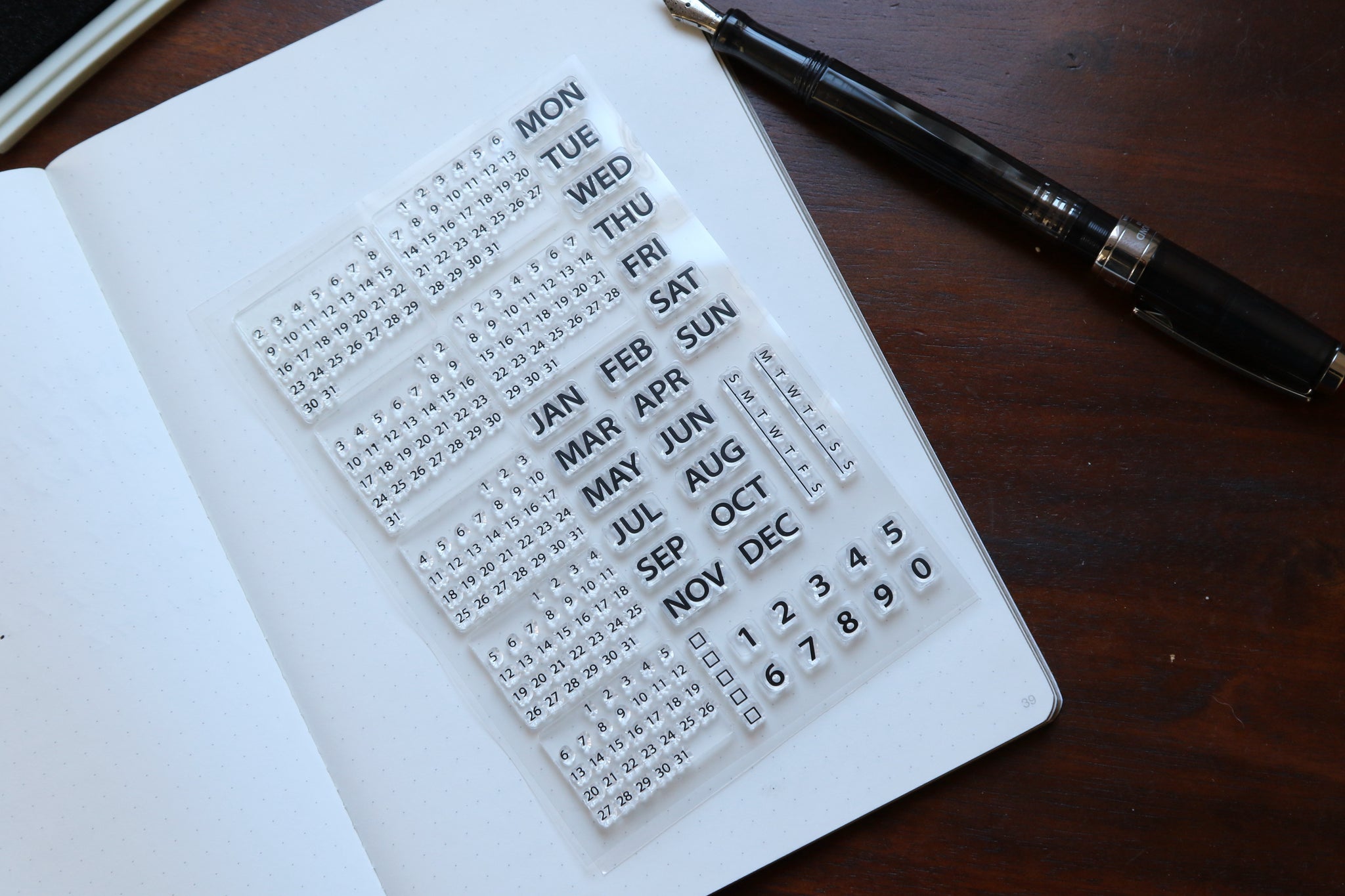 Calendar Stamp Kit – Minimalist – PEBBLE STATIONERY CO.