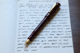 Pre-Loved Scriptorium Pens Conway Stewart Quartz Burgundy Fountain Pen M JOWO Two toned Steel Nib