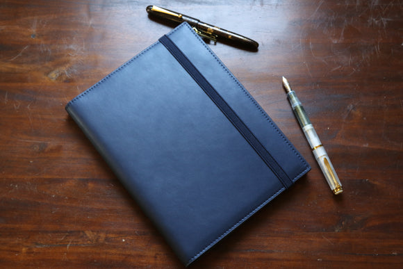 Navy A5 Notebook Leather Cover V2
